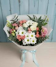 Букет цветов из:  Розы, Лизиантусы и Хризантемы в Тимшино