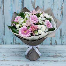 Букет цветов из:  Герберы, Альстромерии и Хризантемы #REPLACE_PRED# Тимшино