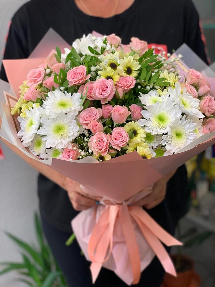 Букет цветов из: Розы и Хризантемы в Тимшино