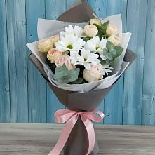 Букет цветов из:  Хризантемы и Розы в Тимшино