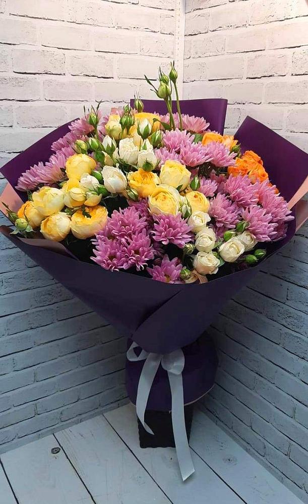Букет цветов из: Хризантемы и Розы в Тимшино