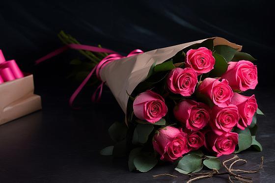 Букет 11 роз Пинк в Тимшино