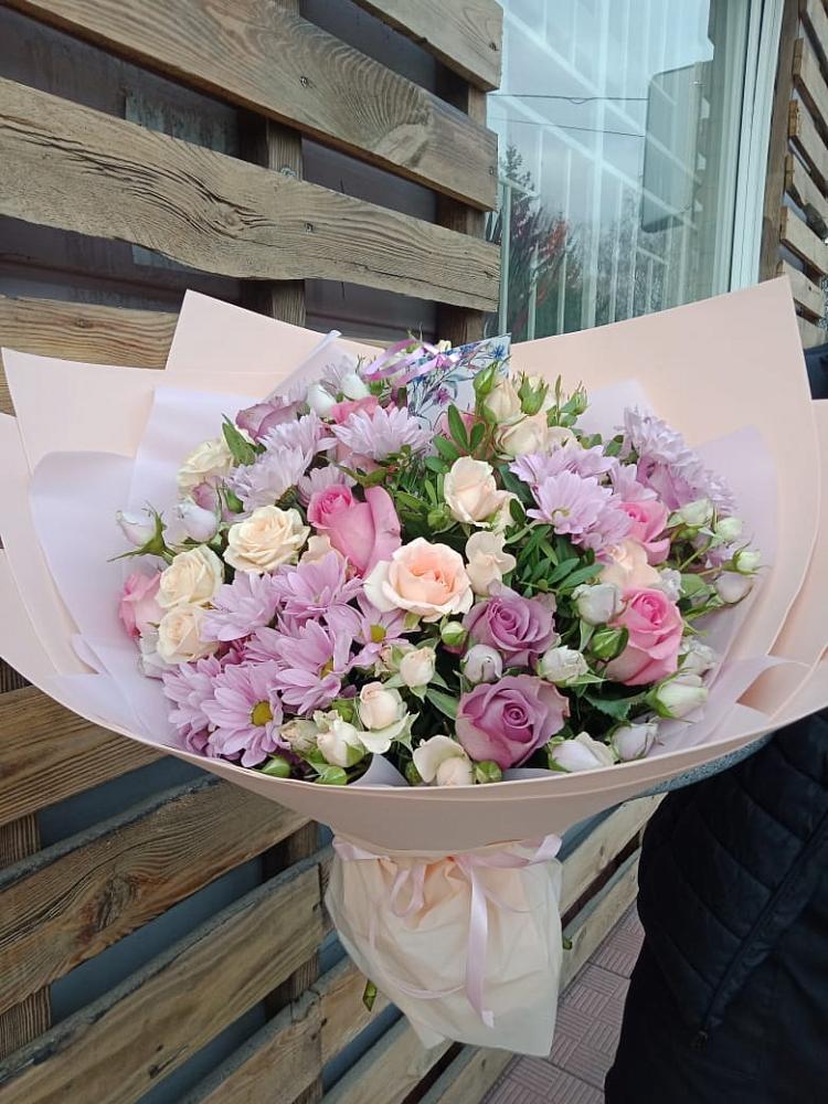 Букет цветов из: Розы и Хризантемы в Тимшино