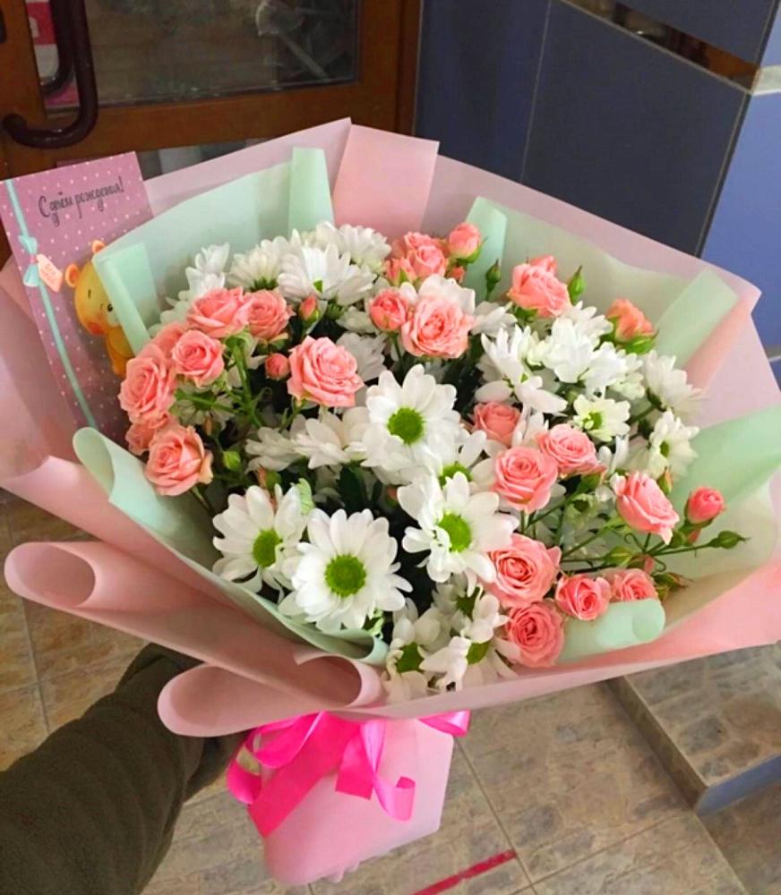 Букет цветов из: Розы и Хризантемы в Тимшино