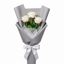 Букет 3 белые розы в Тимшино