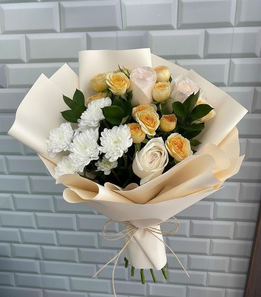 Букет цветов из: Розы и Хризантемы в Тимшино