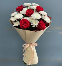 Букет цветов из:  Розы и Хризантемы в Тимшино
