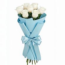 Букет 7 белых роз Проуд в Тимшино