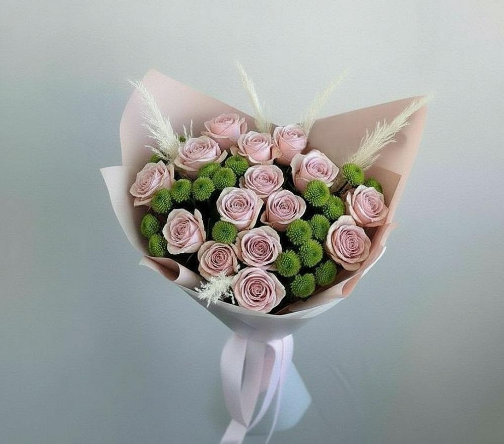 Букет цветов из: Розы и Хризантемы в Тимшино