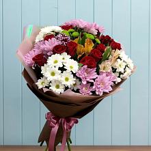 Букет цветов из:  Розы, Хризантемы и Альстромерии в Тимшино
