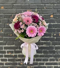 Букет цветов из:  Герберы и Хризантемы в Тимшино