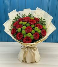 Букет цветов из:  Розы и Хризантемы в Тимшино