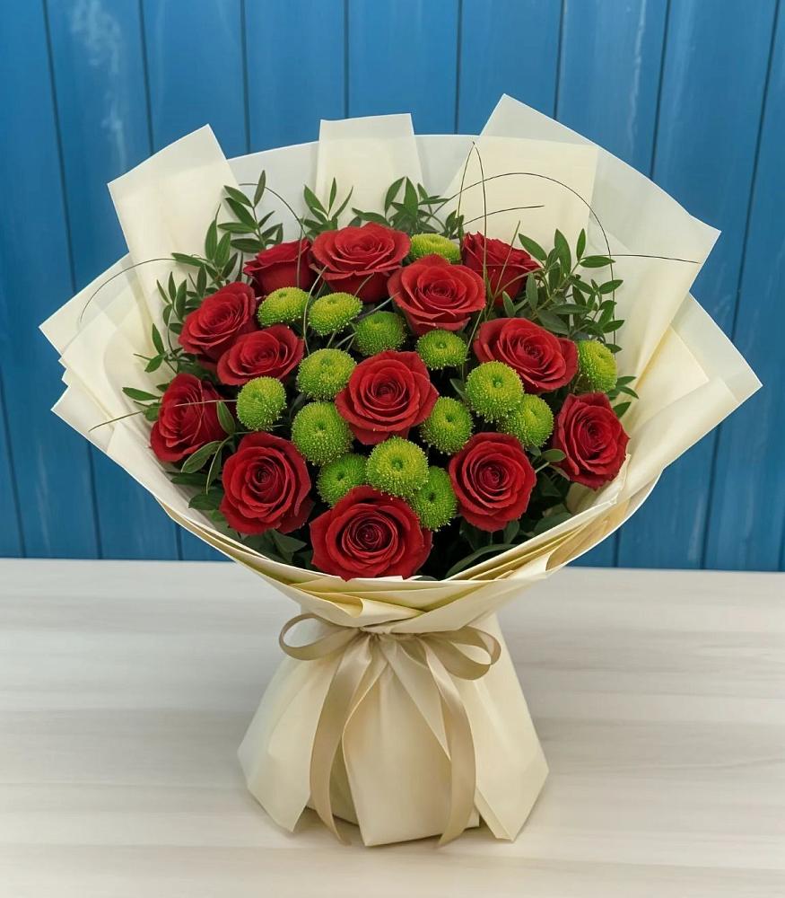 Букет цветов из: Розы и Хризантемы в Тимшино