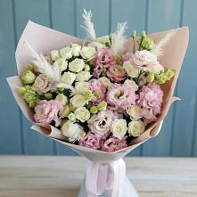 Букет цветов из:  Альстромерии и Розы в Тимшино